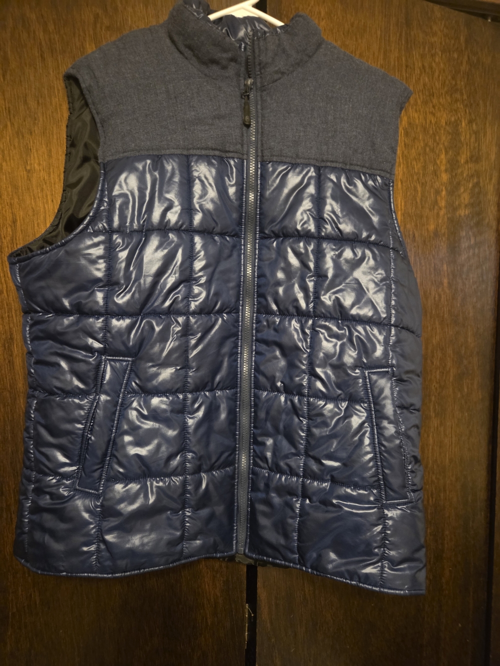 Coleman Navy Quilted Vest with Charcoal Knit Yoke